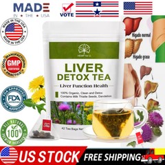 42 Bags Liver Cleanse & Detox Support Liver Detox Tea Herbal Kidney and Pancrea