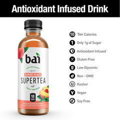 Iced Tea, Narino Peach, Antioxidant Infused Supertea, Crafted with Real Tea (Bla