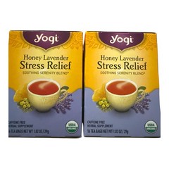 Yogi Honey Lavender Stress Relief Chamomile Herbal Tea 32 Bags (2 Boxes) Organic