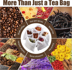 300 PCS Disposable Tea Bags for Loose Leaf Tea, Empty Tea Filter Bags with Draws