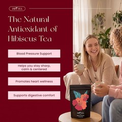PiPi Tea Organic Hibiscus Tea Bags – Caffeine Free Herbal Tea Rich in Antioxi…