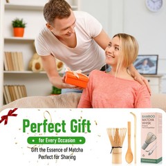 3Pcs Ceremonial Grade Matcha Whisk Set with Bamboo Matcha Whisk, Scoop & Spoo…