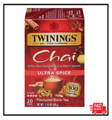 Twinings Ultra Spice Chai Black Tea Individually Wrapped Bags, 20 Count (Pack of