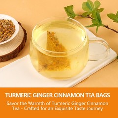 120 Premium Turmeric, Ginger, Cinnamon Blend Tea Bags, Natural No Additive
