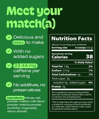 MatchaDNA Matcha Latte – Sweet Powder with Milk, No 5.3oz Bag