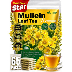 WOTIHA 65 Count Value Pack Premium Mullein Leaf Tea Bags – 100% Pure Natural Her