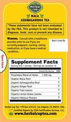 Herbal Cup Ayurveda Maca Tea, Organic Ashwagandha, No 16 Count (Pack of 1)
