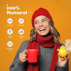Pocas Honey Ginger Instant Tea Powder, Soursop Flavor, Real Ginger Extract & Hon