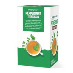 Amazon Grocery, Peppermint Herbal Tea Bags Caffeine Free, 20 Tea Bags