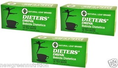 3 Boxes of Natural Leaf Brand Dieters’ Tea 1.5 OZ. (18 Teabags)