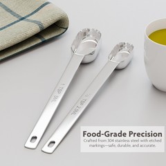 TREMENDRY 1g (1/2tsp|2.5ml) Matcha Scoop, Stainless Steel 1g(2.5ml), Silver