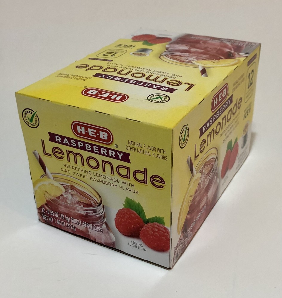 (1) Box HEB K-Cup Pods Raspberry Lemonade 12/Box Keurig 2.0 H-E-B Texas