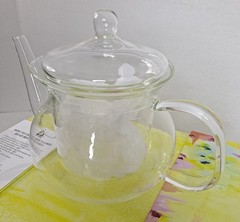 Teavana In Bloom Glass Teapot In Excellent Condition, NOS.