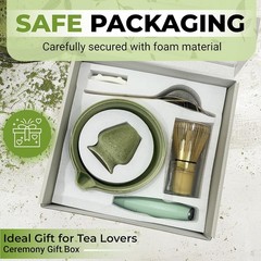 Matcha Whisk Set with Matcha Bowl – Matcha Set Included Electric Frother, Bam…
