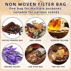 Empty Teabags Loose Teas Herb Disposable Drawstring Flip Tea Bags Filters 100Pcs