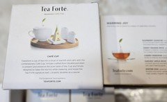 Tea Forte Gift Set 1 Cafe Cup 2 Tea Trays , Infuser, 60 Filter Bags, Warming Joy