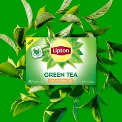 Lipton Green Tea, Decaffeinated, Tea Bags 40 Count Box