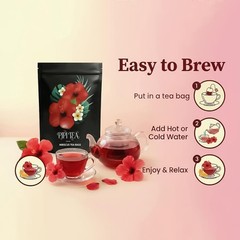 PiPi Tea Organic Hibiscus Tea Bags – Caffeine Free Herbal Tea Rich in Antioxi…