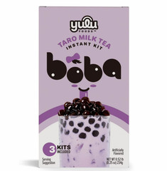 Yulu Foods Instant Boba Taro Milk Tea, Bubble Tea Kit, 3 Drinks