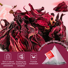 Hibiscus Tea 72 Bags Natural Dried Hibiscus Flower Support Digestion Herbal Tea