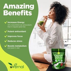 uVernal Organic Matcha Green Tea Powder – 100% Pure 4 Ounce (Pack of 1)