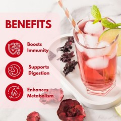 Natural Hibiscus Loose Flowers, Cut & Sifted 4oz | 100% Pure, Dried, Caffeine…