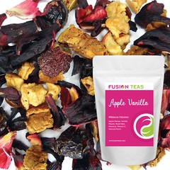 Apple Vanilla Hibiscus Fruit Tea – Herbal Loose Leaf Tisane – Fusion Teas