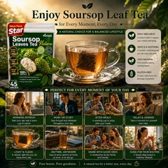 45 Count Premium Soursop Graviola Tea Bags 100% Natural soursop leaves, NonG…