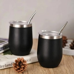 3pcs Stainless Steel Yerba Mate Cup Set: 350ML Gourd, Bombillas & Brush