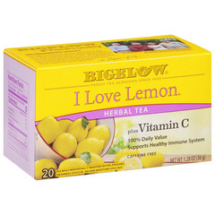 Herbal Tea, Caffeine Free Tea with Lemon, 20 Count Box Pack of 6 120 Total Bags