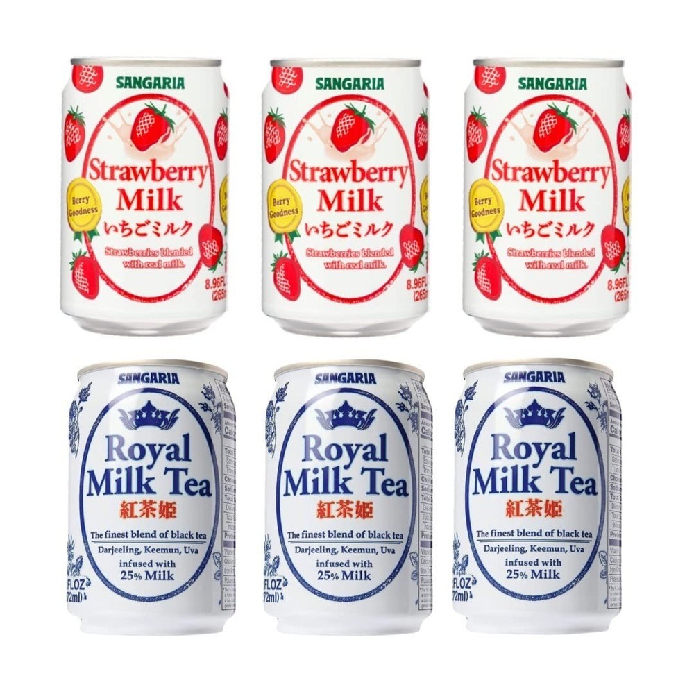 Sangaria Royal Milk Tea and Strawberry Milk | 6 pack for each