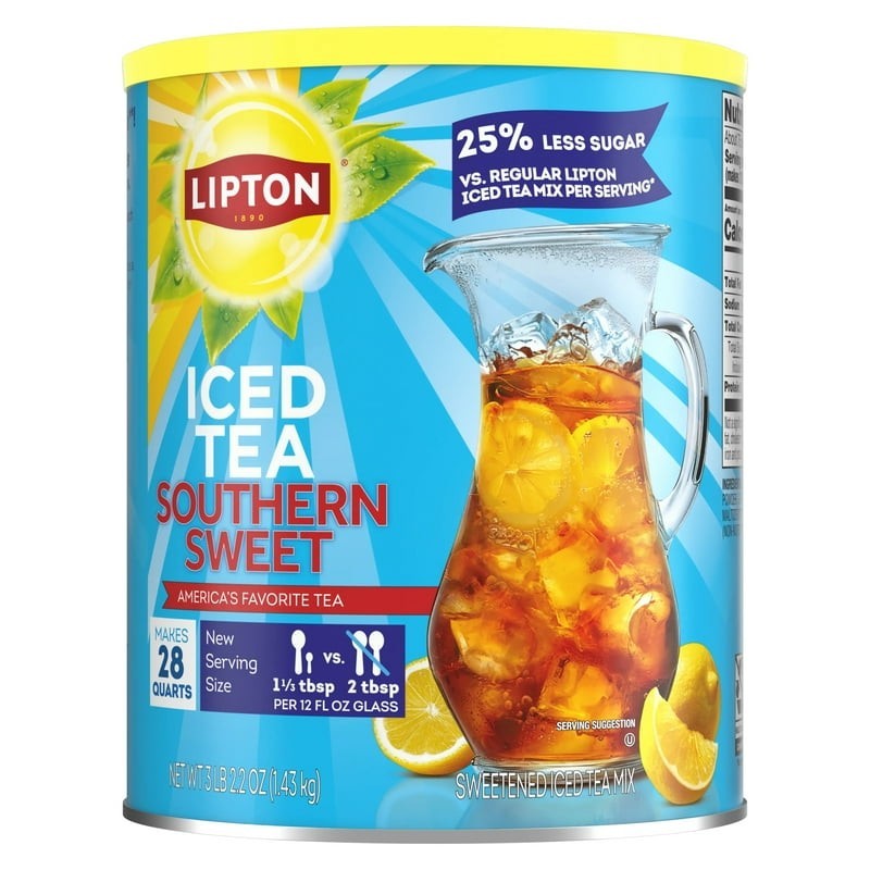 Lipton Reduced Sugar Southern Sweet Iced Tea Mix, 28 Quarts Fast Shipping.