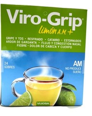 VIROGRIP TE LIMON AM DIA Gripe tos Flu Congestion Nasal Fiebre Dolor Cabeza 24 S