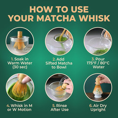 Matcha Whisk – 100 Prong Bamboo Chasen | Traditional Japanese Tea Whisk for Matc