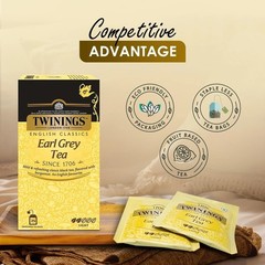 Twinings Earl Grey Tea 25 Teabags Premium English Classic Black Chai Flavor 50g