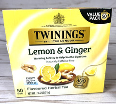 Twinings Lemon & Ginger Flavoured Herbal Tea 50 Bags Soothe Digestion 2x 10/27
