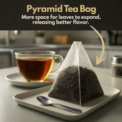 Organic English Breakfast Tea Bags – 100 Count (Plant-Based Pyramid Tea Bags)