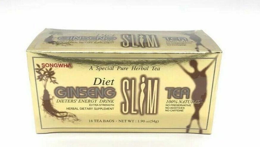 Diet Ginseng Slim Tea for Weight Loss, Extra Strength, 3g X 18bags (1.90 Oz)