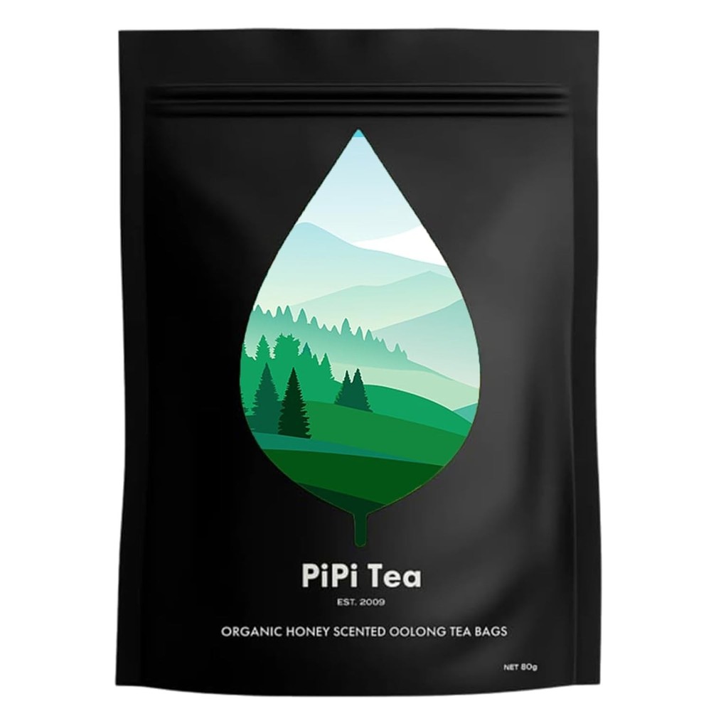 PiPi Tea Organic Oolong Bags – Whole Leaf, 20 (4g Each)