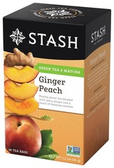 Green Tea with Ginger Peach & Matcha – 18 Count, Naturally Delicious