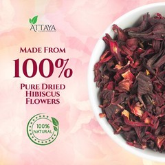 Natural Hibiscus Loose Flowers, Cut & Sifted 4oz | 100% Pure, Dried, Caffeine…