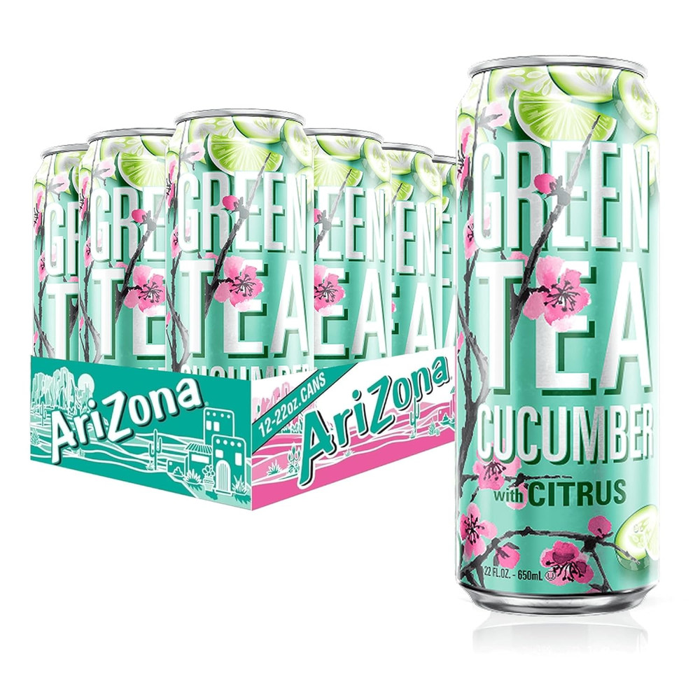 Green Tea with Cucumber and Citrus – Big Can, 22 Fl Oz (Pack of 12)
