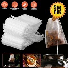 500pcs Disposable Empty Tea Bag Drawstring Seal Teabags Loose Leaf Tea Filters