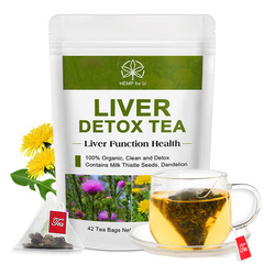 42 Bags Liver Cleanse & Detox Support Liver Detox Tea Herbal Kidney and Pancrea