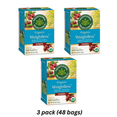 Traditional Medicinals Organic Weightless Cranberry Herbal Tea 16 Bags x 3 pack