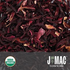 J Mac Botanicals, Organic Hibiscus Flower 4 ounce, Hibiscus tea, cut & sifted…
