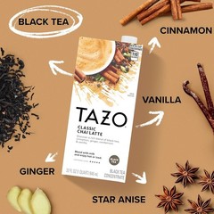 TAZO Classic Chai Latte, Black Tea Concentrate, Easy-to-Serve Caffeinated Cha…