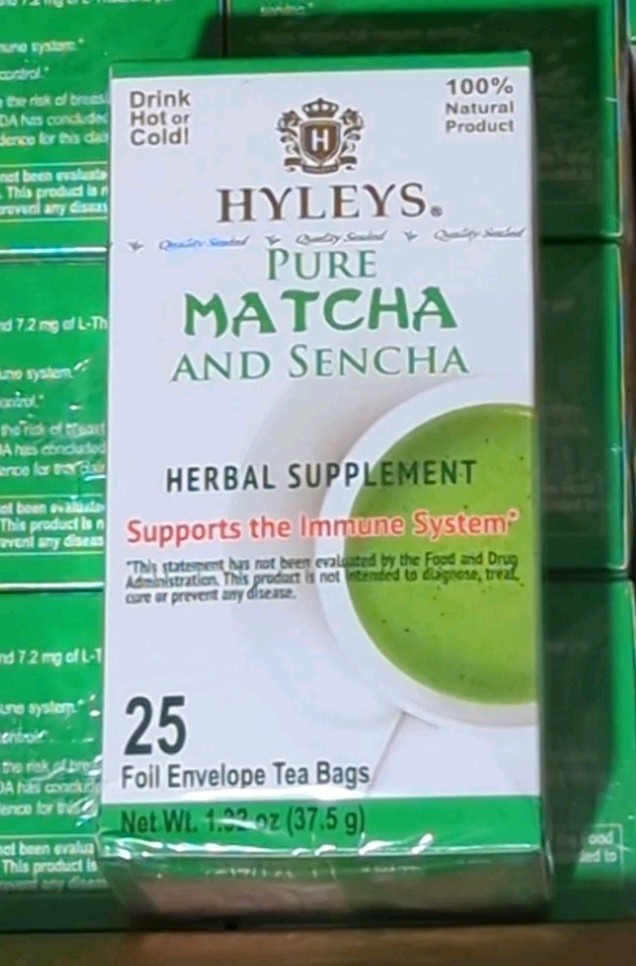 Lot Of 8 Hyleys Japanese Pure Matcha and Sencha 200 Bags Supports Immune System