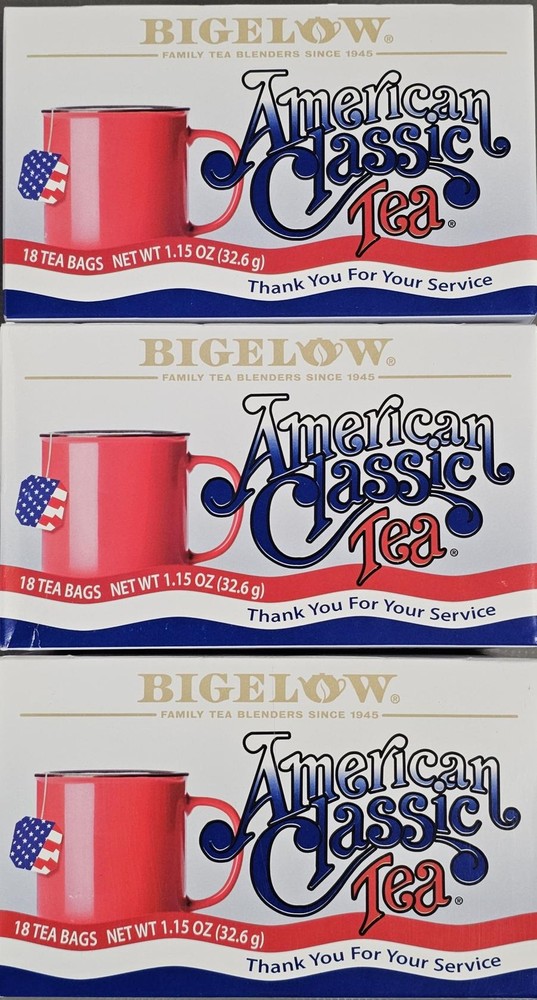 Bigelow American Classic Black Tea Blend for Troops 18 ct box Exp 10/26 (3 pack)