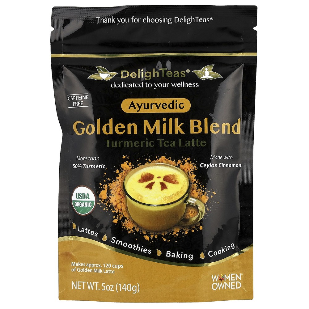 Ayurvedic Golden Milk Blend, Turmeric Tea Latte, Caffeine Free, 5 oz (140 g)